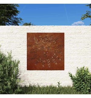 Garten-Wanddeko 55x55 cm Cortenstahl Sonne-Design