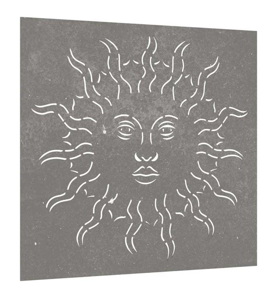 Garten-Wanddeko 55x55 cm Cortenstahl Sonne-Design