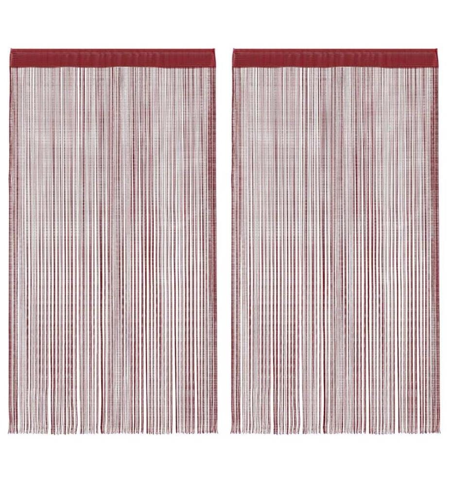 Fadenvorhänge 2 Stk. 100 x 250 cm Burgunderrot