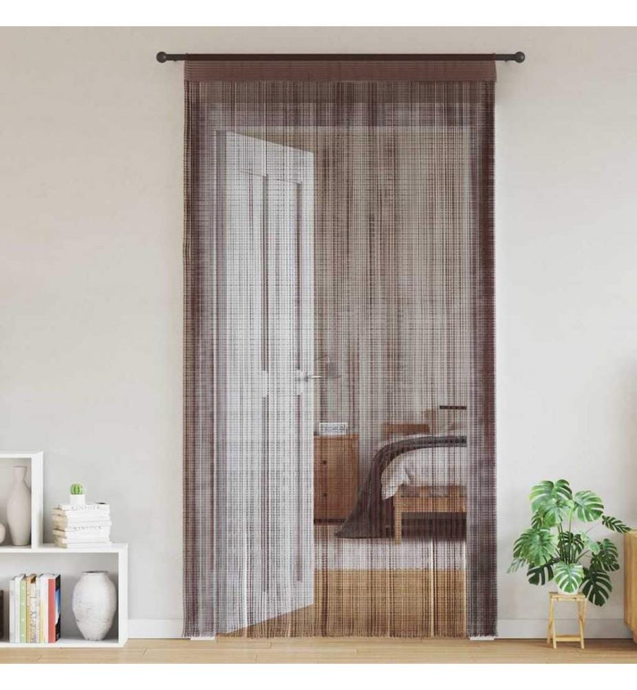 Fadenvorhänge 2 Stk. 100 x 250 cm Braun