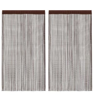 Fadenvorhänge 2 Stk. 140 x 250 cm Braun