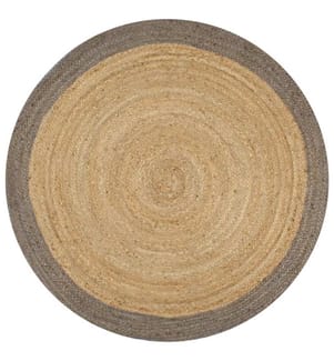 Teppich Handgefertigt Jute mit Grauem Rand 120 cm