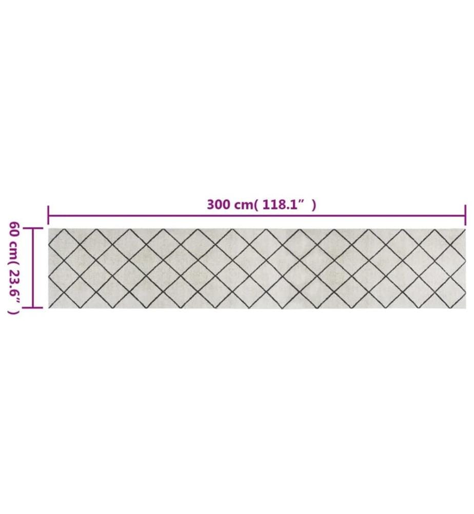 Tapis de cuisine lavable impression carrée 60x300 cm velours