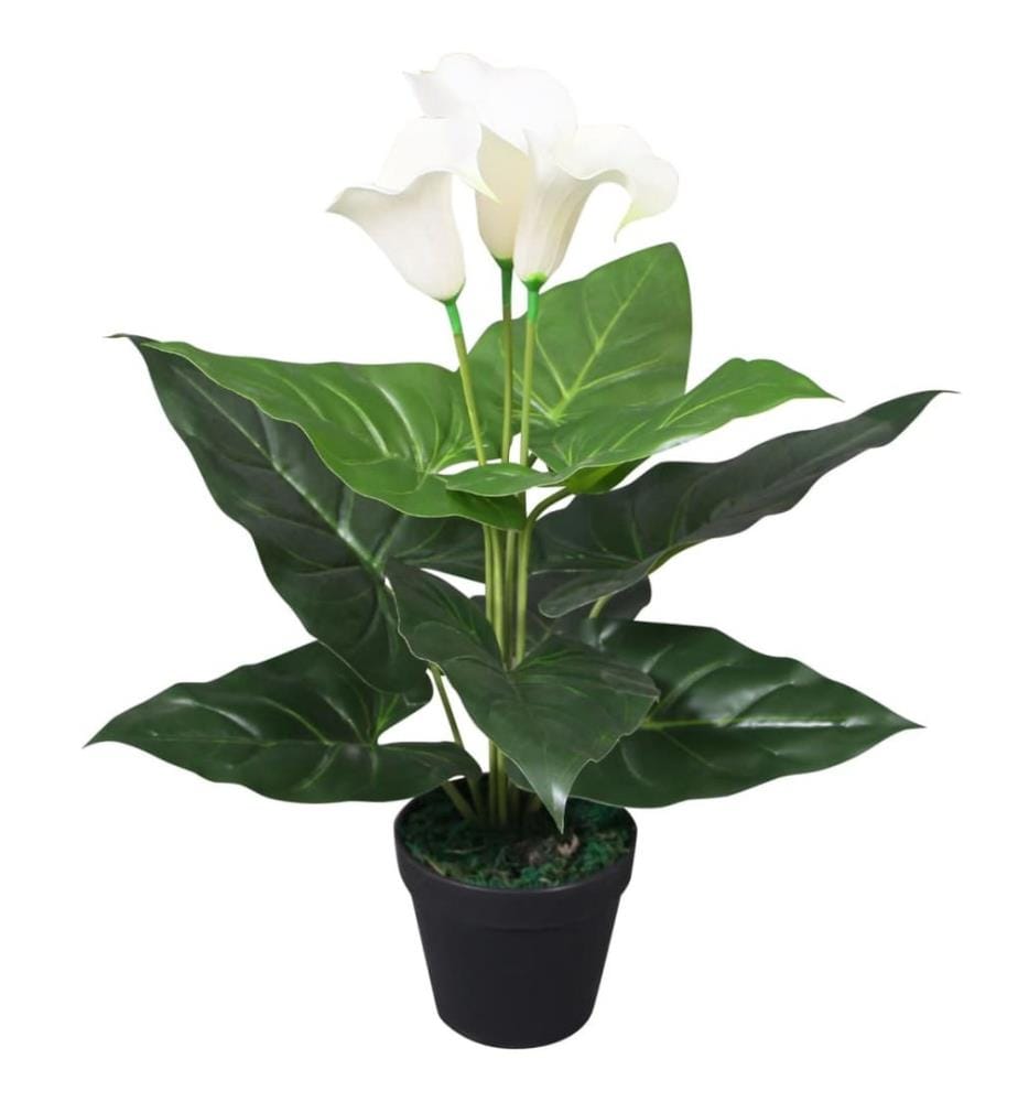 Künstliche Calla-Lilie mit Topf 45 cm Weiss