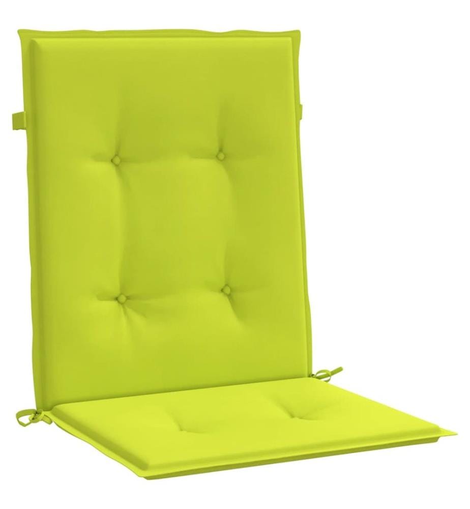 Coussins de chaise de jardin à dossier bas lot de 6 vert vif
