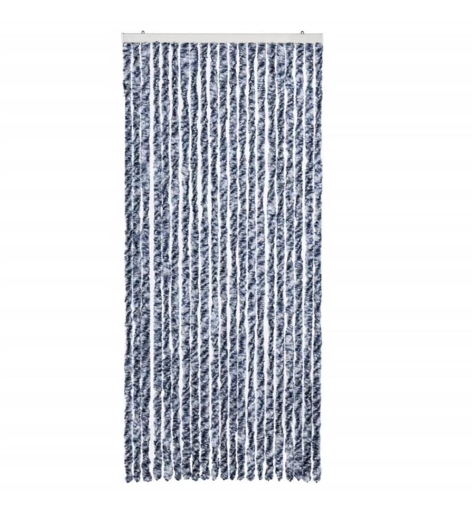 Insektenschutz-Vorhang Blau und Weiss 90x200 cm Chenille
