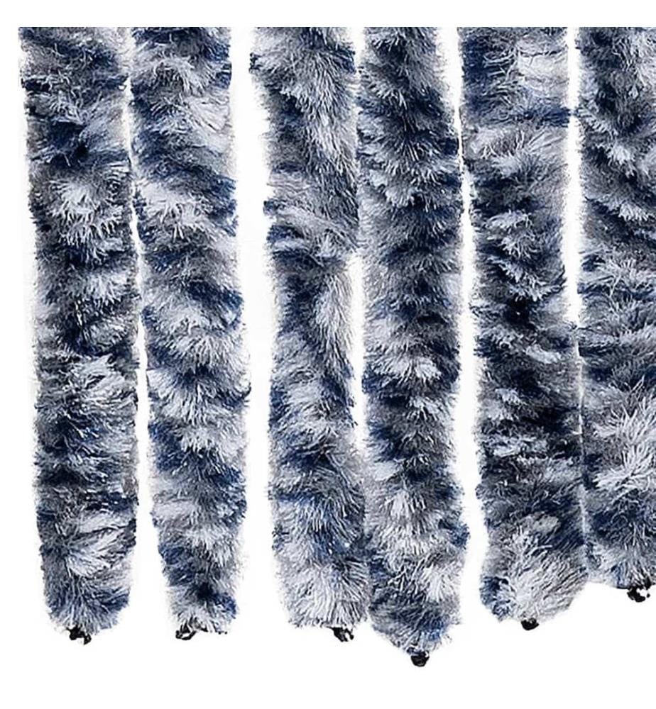 Insektenschutz-Vorhang Blau und Weiss 90x200 cm Chenille