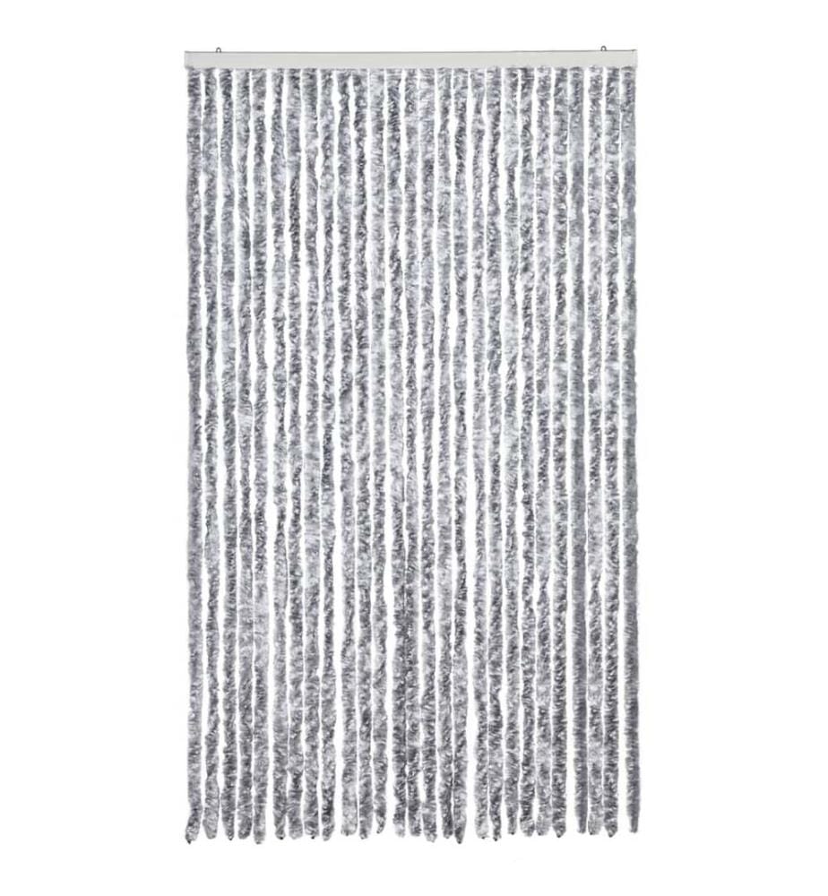 Insektenschutz-Vorhang Weiss und Grau 118x220 cm Chenille