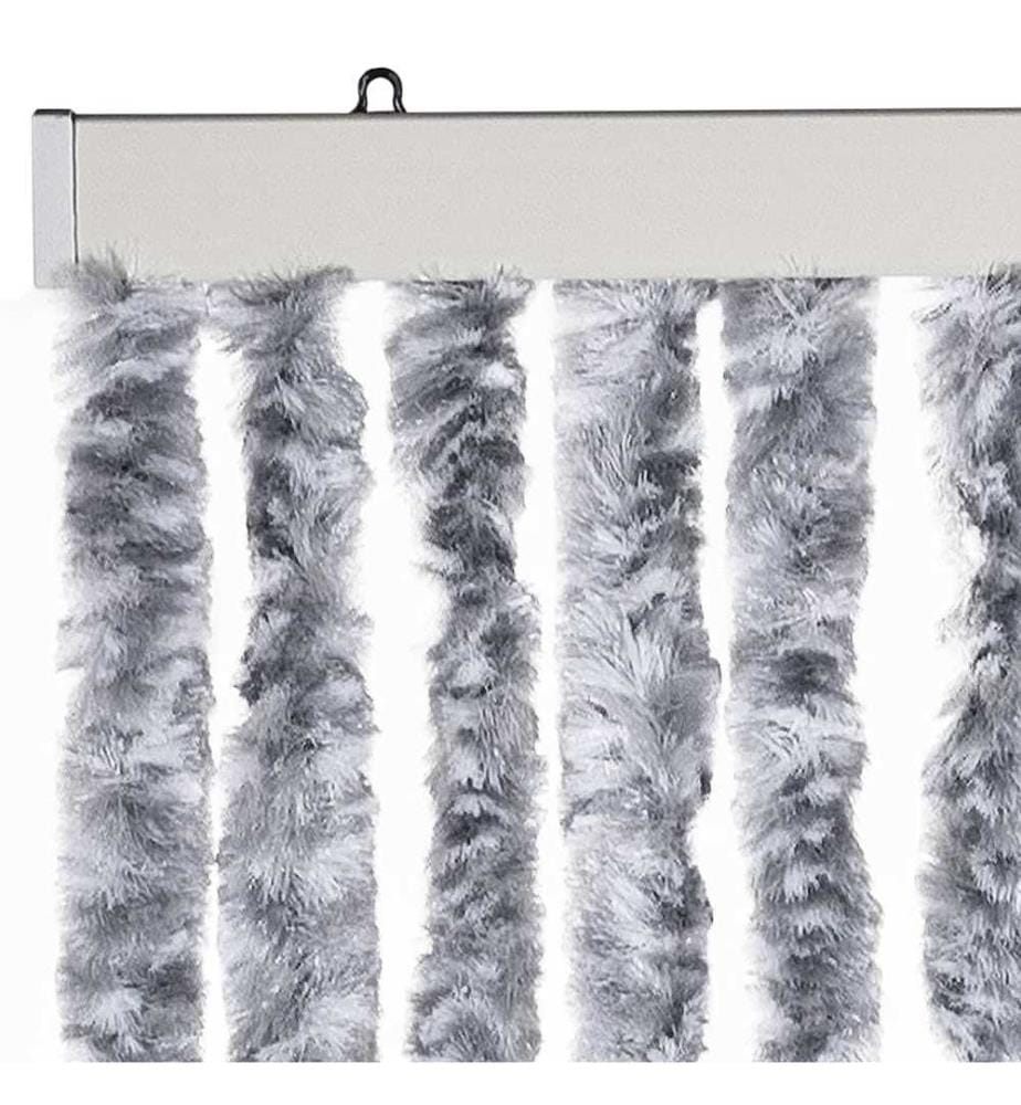Insektenschutz-Vorhang Weiss und Grau 118x220 cm Chenille