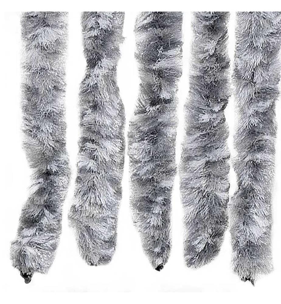 Insektenschutz-Vorhang Weiss und Grau 118x220 cm Chenille