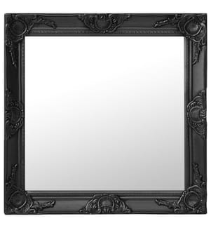 Miroir mural style baroque 60x60 cm noir