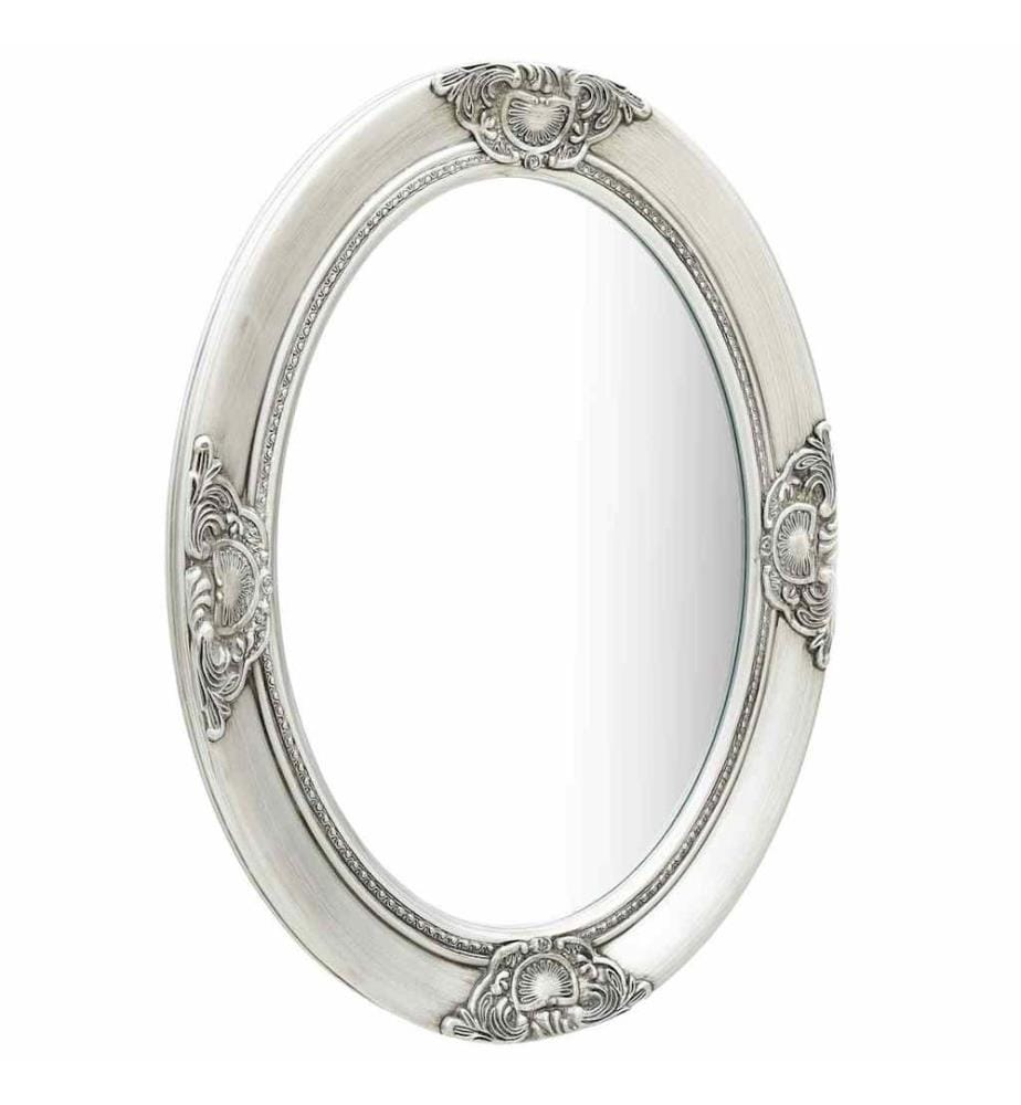 Miroir mural style baroque 50x70 cm Argenté