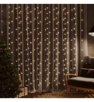 Rideaux lumineux à LED 3x3 m 300 LED Blanc chaud 8 fonctions