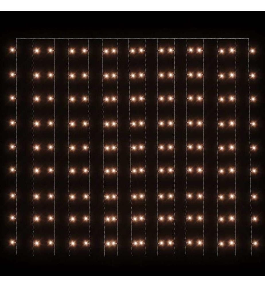 Rideaux lumineux à LED 3x3 m 300 LED Blanc chaud 8 fonctions