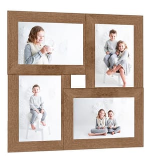 Collage Bilderrahmen für 4x(13x18 cm) Fotos Hellbraun MDF