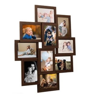 Collage Bilderrahmen für 10x(13x18 cm) Fotos Dunkelbraun MDF