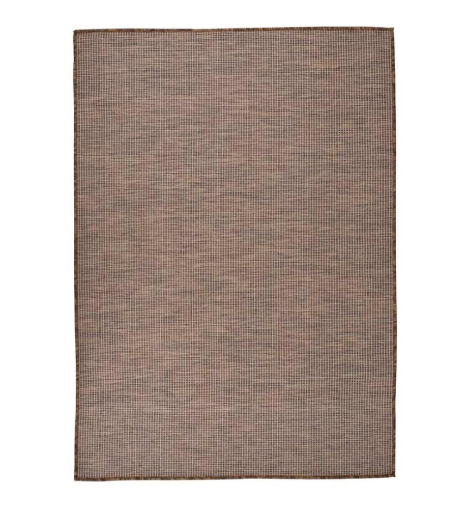 Outdoor-Teppich Flachgewebe 140x200 cm Braun
