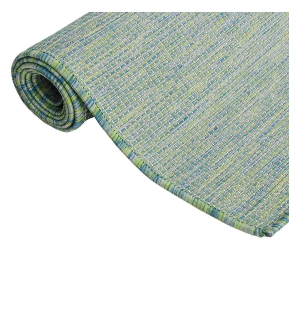 Outdoor-Teppich Flachgewebe 140x200 cm Türkis