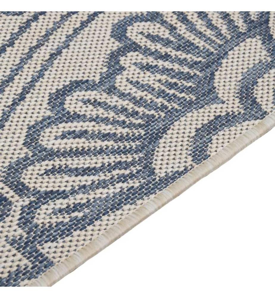Outdoor-Teppich Flachgewebe 100x200 cm Blaues Muster