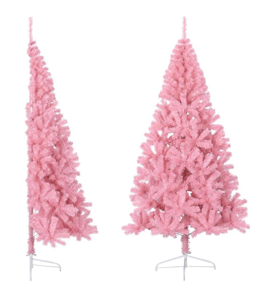 Künstlicher Halb-Weihnachtsbaum mit Ständer Rosa 240 cm PVC