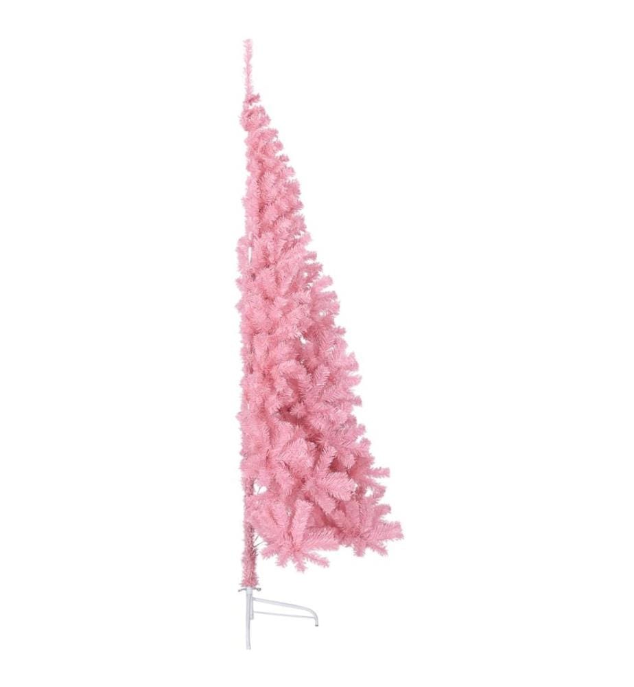 Künstlicher Halb-Weihnachtsbaum mit Ständer Rosa 240 cm PVC