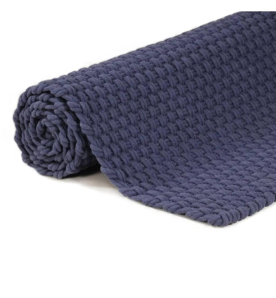 Tapis rectangulaire Bleu marine 180x250 cm Coton