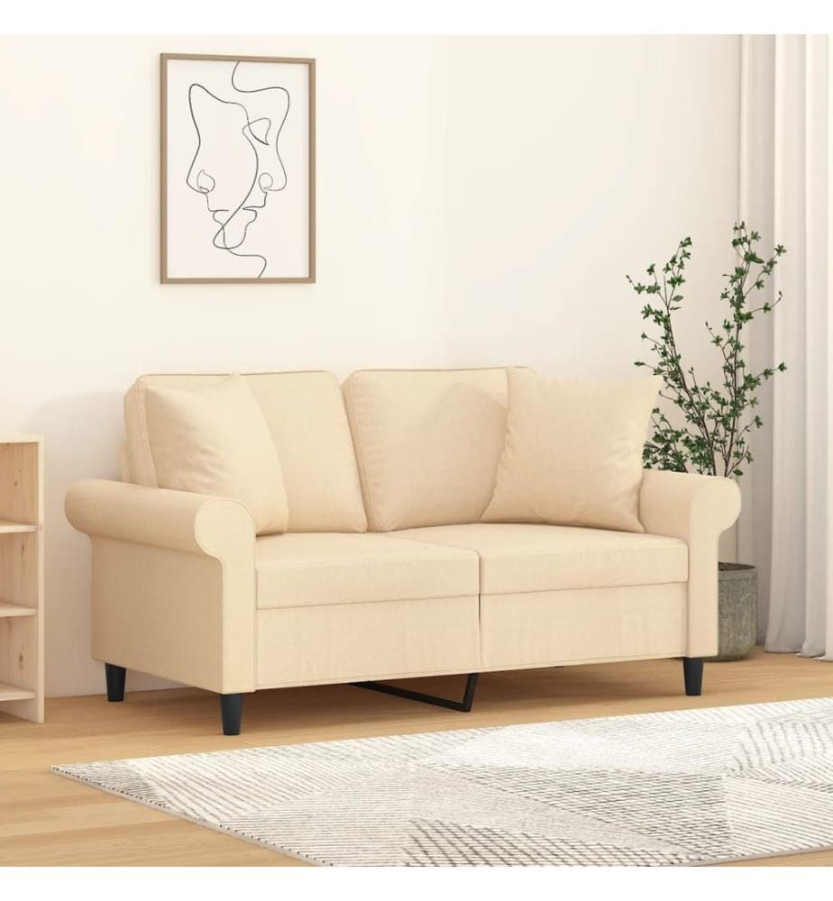 Coussins décoratifs lot de 2 Crème 40x40 cm Tissu