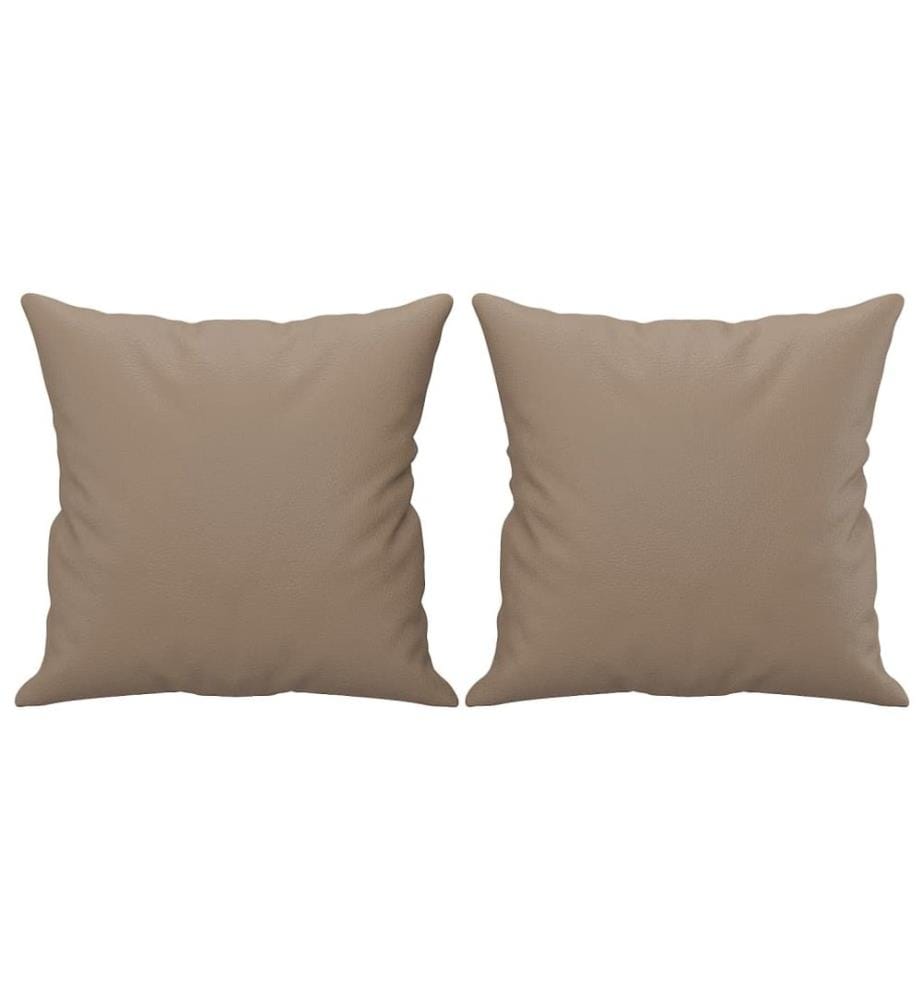 Coussins décoratifs lot de 2 Cappuccino 40x40 cm Similicuir