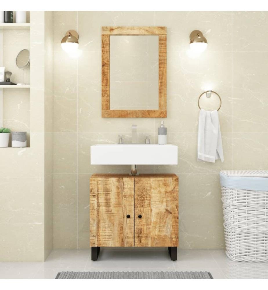 Spiegel 70x50 cm Massivholz Mango und Glas