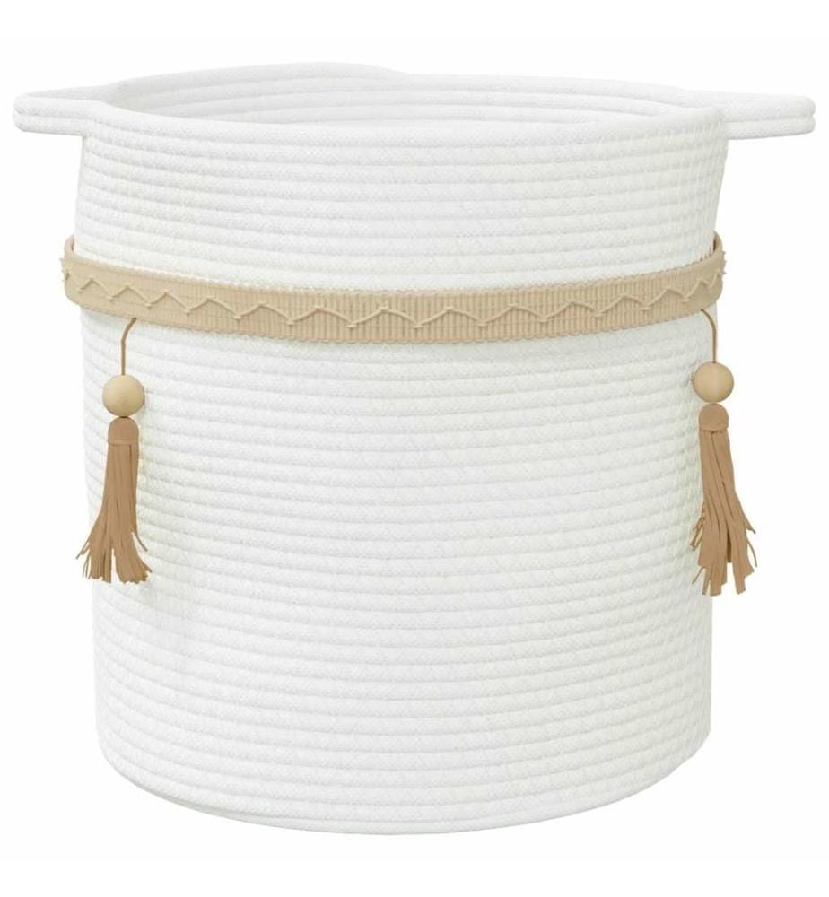 Panier de rangement blanc Ø38x36 cm coton