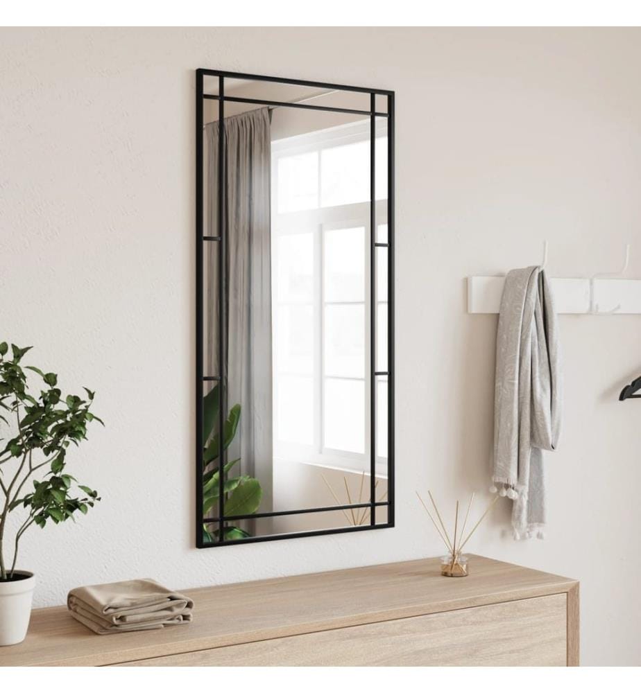 Wandspiegel Schwarz 50x100 cm Rechteckig Eisen