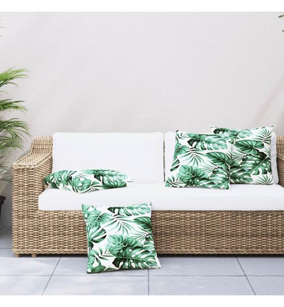 Sofakissen 4 Stk. Blattmuster 50x50 cm Stoff