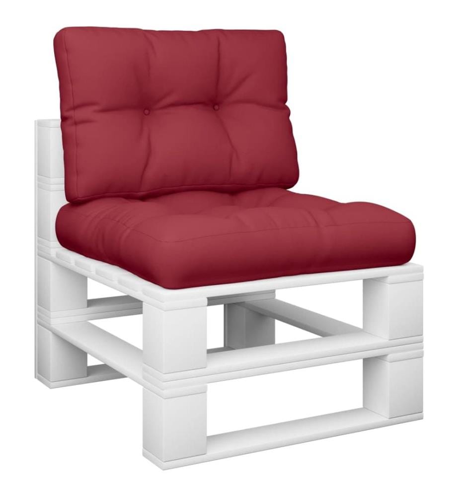Coussins de palette lot de 2 rouge bordeaux tissu