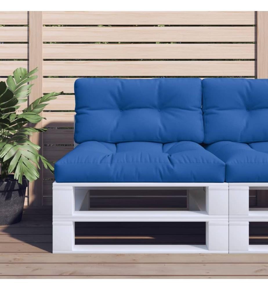 Coussins de palette lot de 2 bleu royal tissu