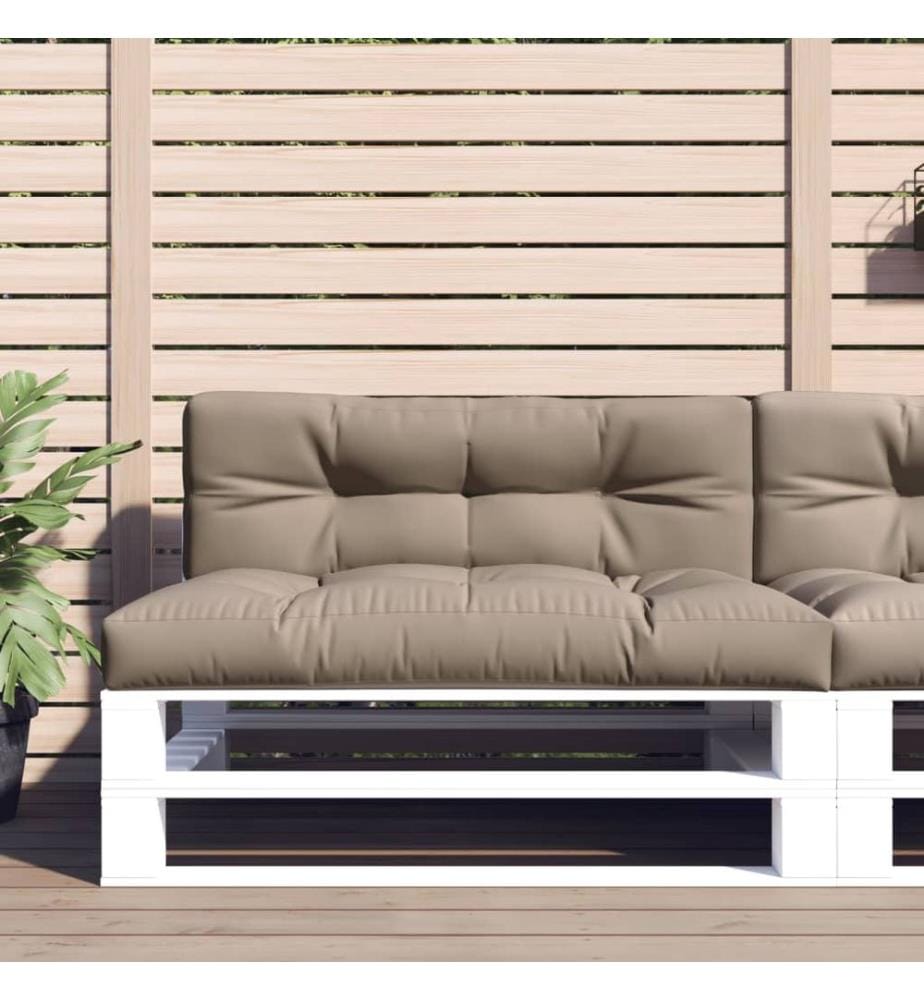 Coussins de palette lot de 2 taupe tissu