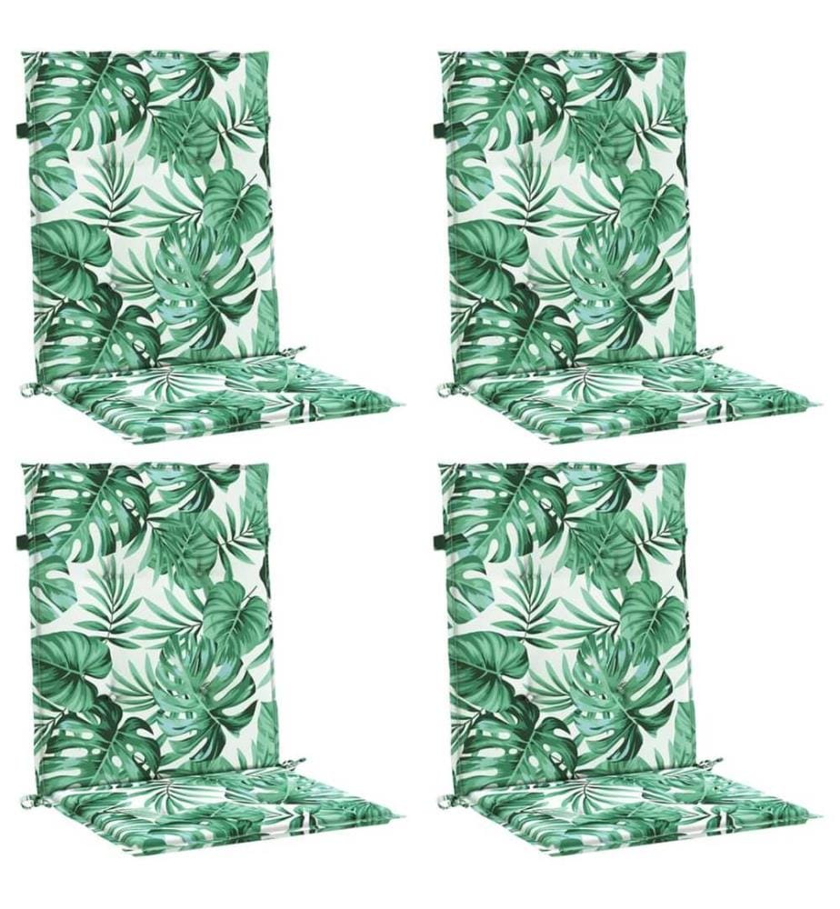 Coussins de chaise à dossier bas lot de 4 modèle de feuille