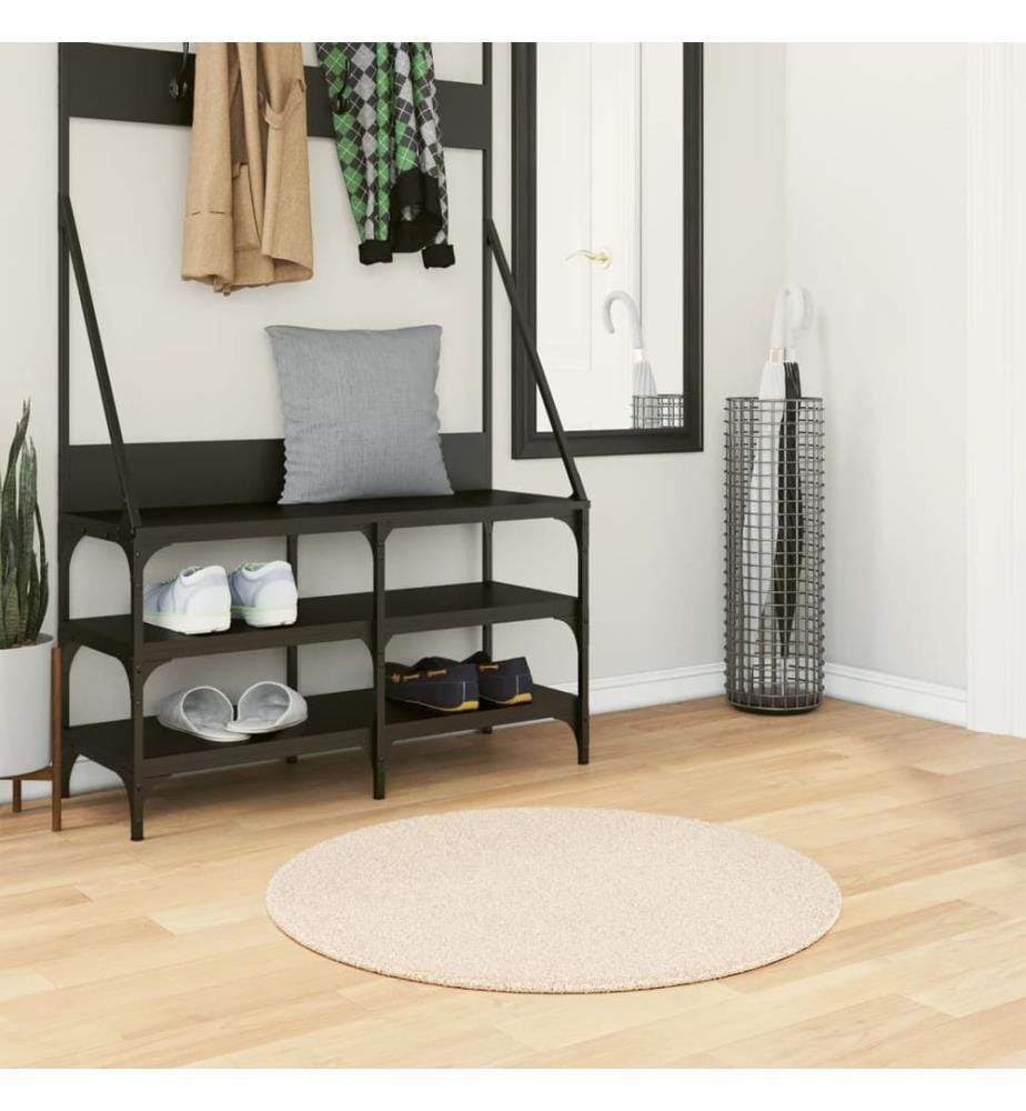 Tapis à poils courts doux et lavable beige Ø 80 cm