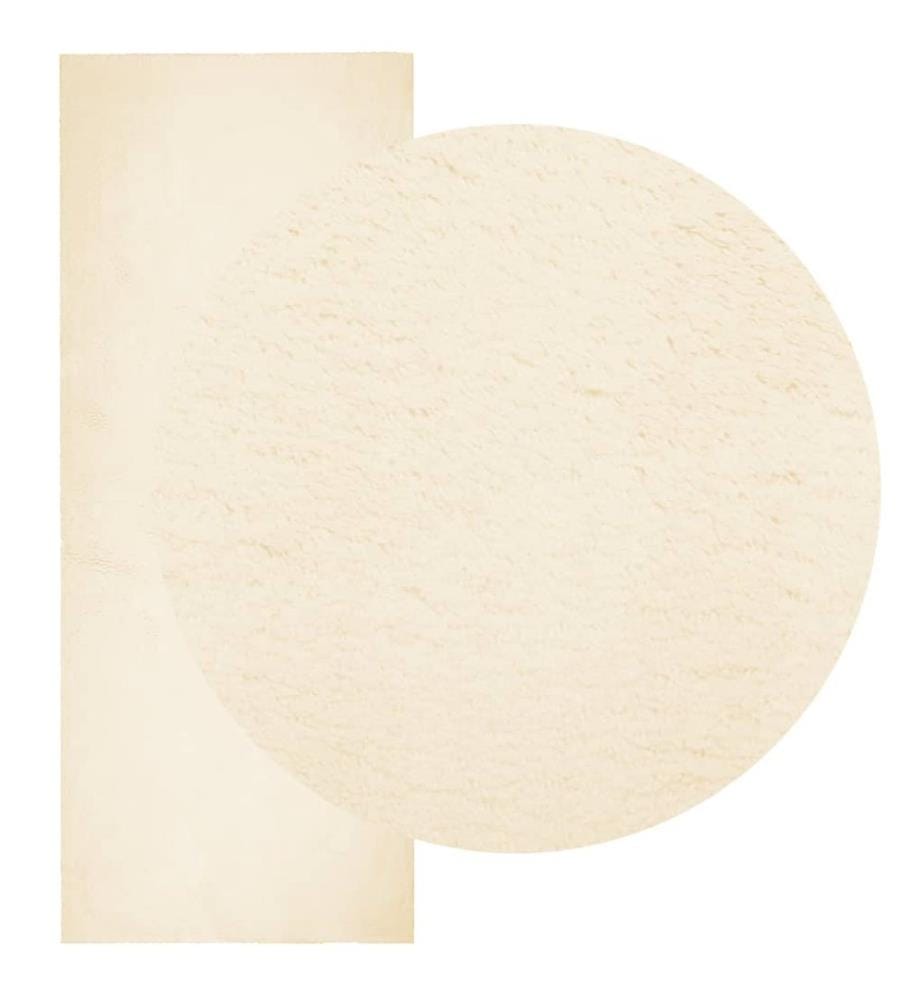 Tapis HUARTE à poils courts doux et lavable crème 80x200 cm