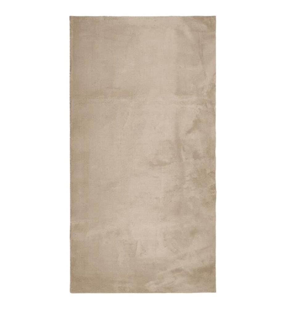 Tapis à poils courts doux et lavable sable 60x110 cm