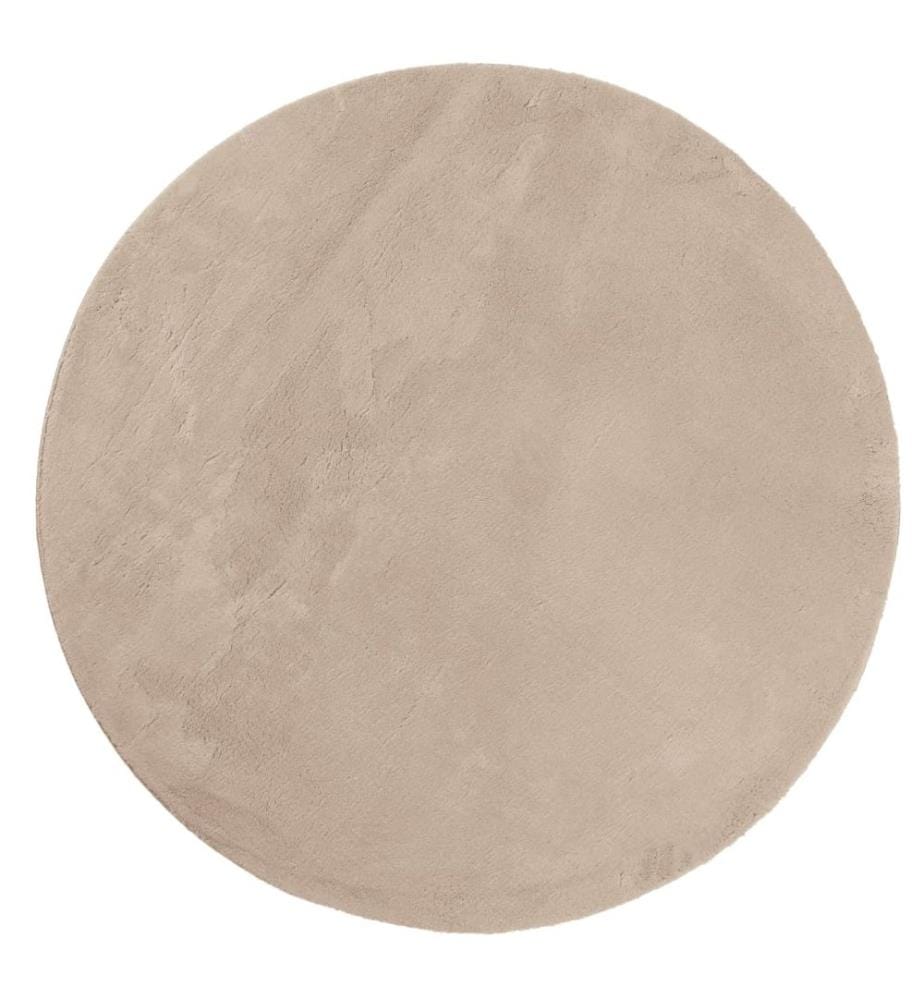 Tapis à poils courts doux et lavable sable Ø 160 cm