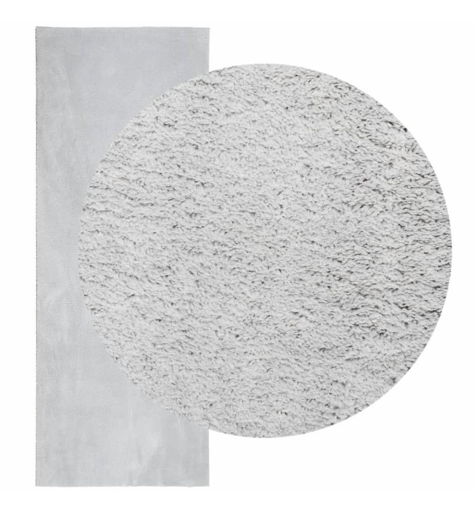 Tapis à poils courts doux et lavable gris 80x200 cm