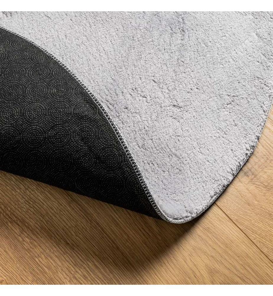 Tapis à poils courts doux et lavable gris Ø 80 cm