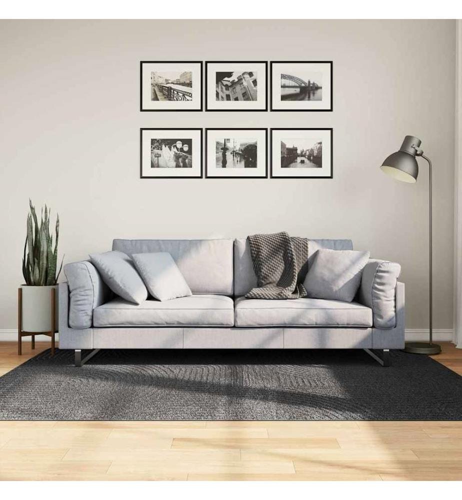 Teppich IZA Kurzflor Skandi-Stil Anthrazit 140x200 cm
