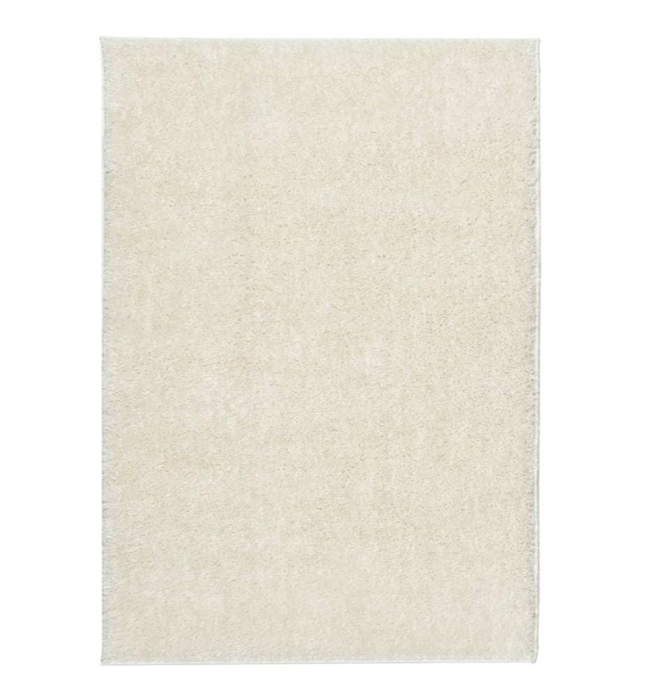 Teppich ISTAN Hochflor Glänzend Creme 120x170 cm