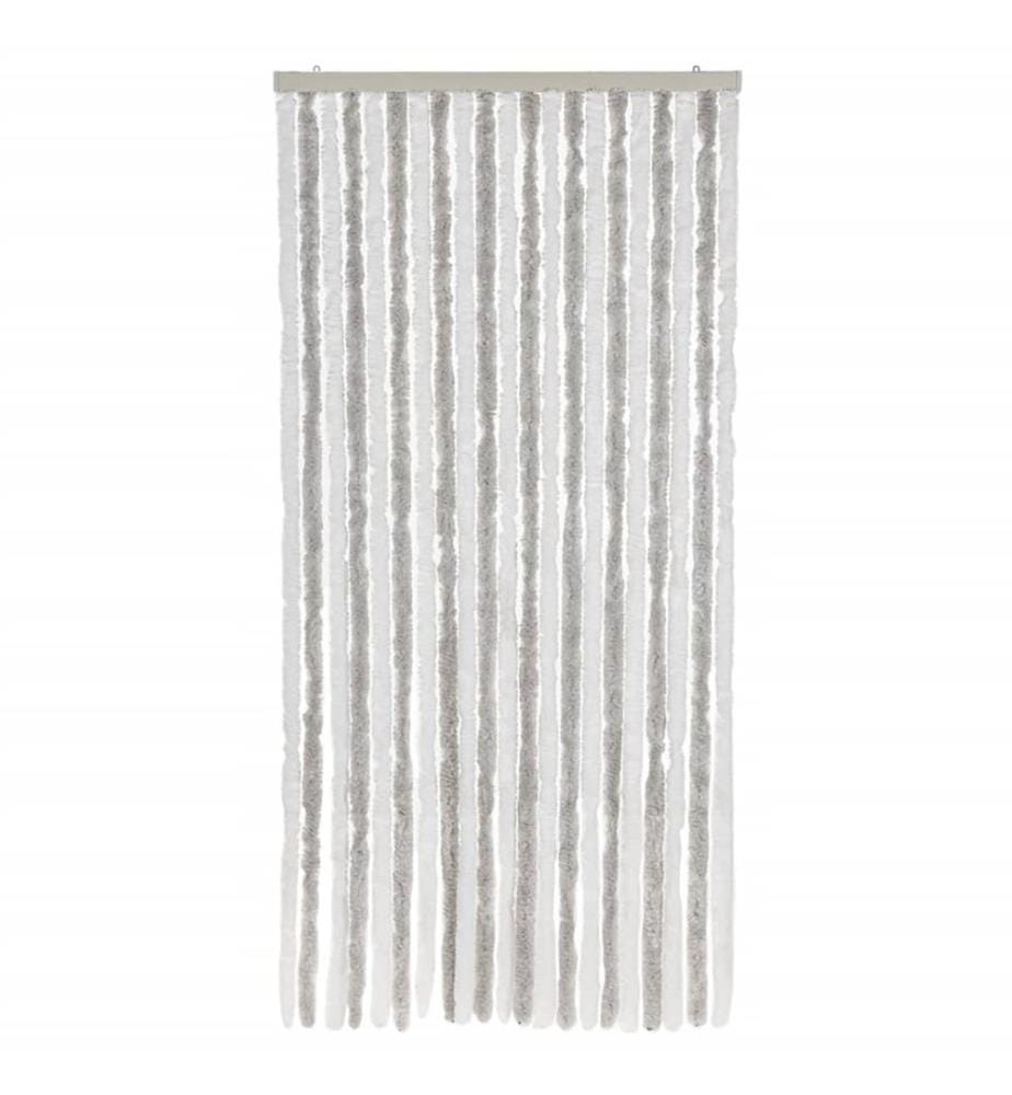 Fliegenvorhang Hellgrau und Weiss 90x220 cm Chenille