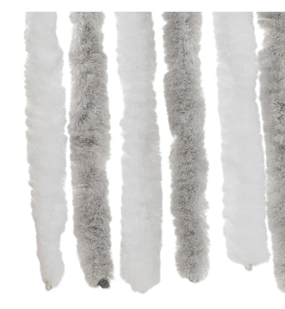 Fliegenvorhang Hellgrau und Weiss 90x220 cm Chenille