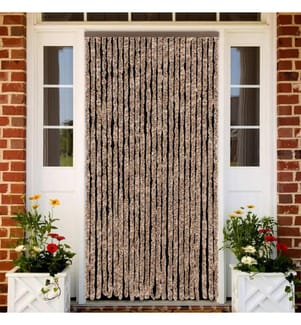 Fliegenvorhang Beige und Dunkelbraun 100x230 cm Chenille