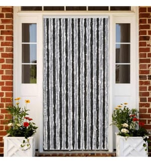 Fliegenvorhang Grau und Schwarz 90x220 cm Chenille