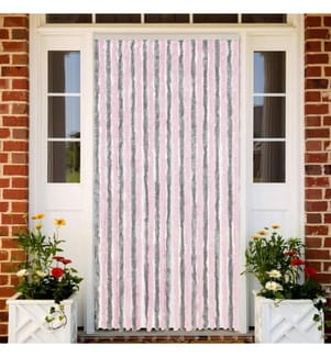 Fliegenvorhang Silbergrau und Rosa 100x220 cm Chenille