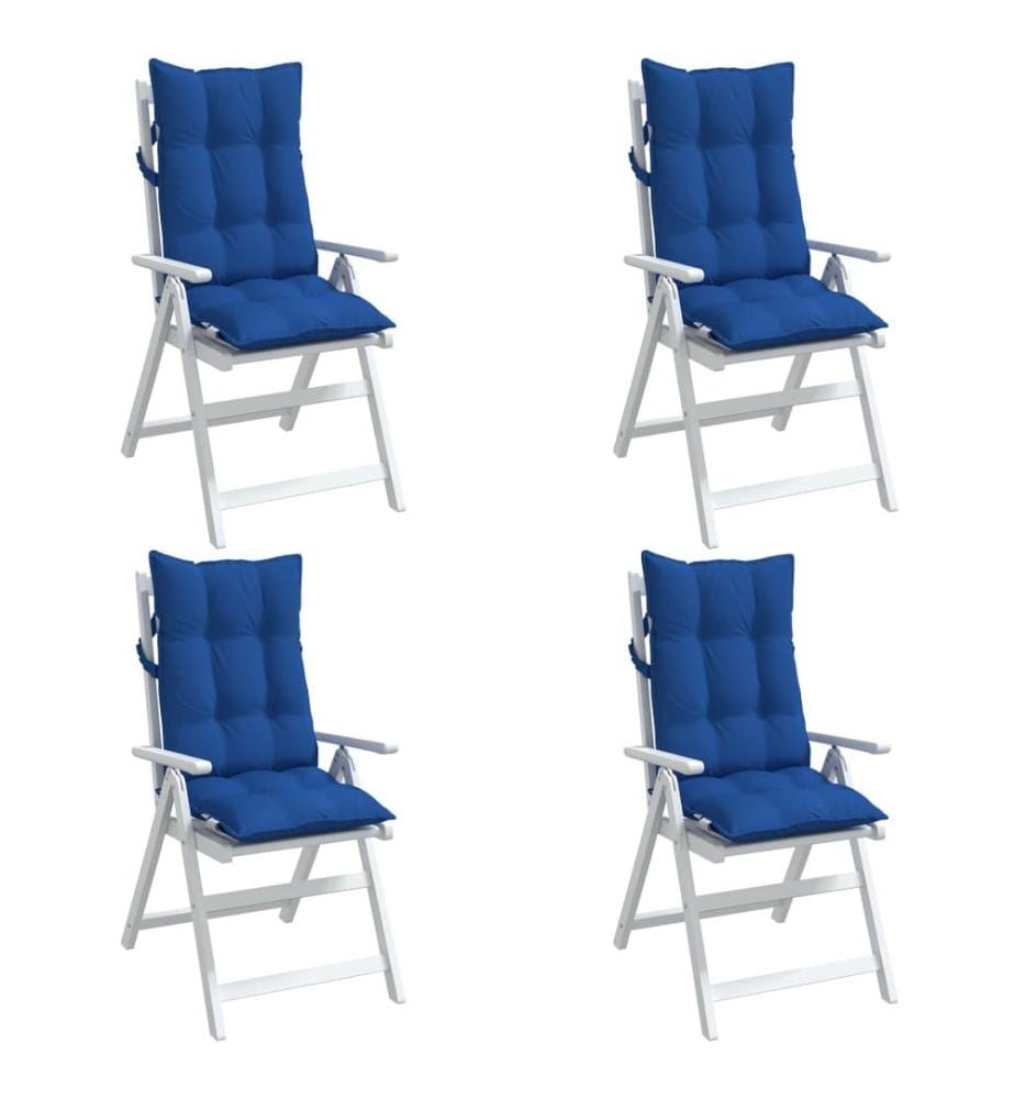 Coussins de chaise à dossier haut lot de 4 bleu royal